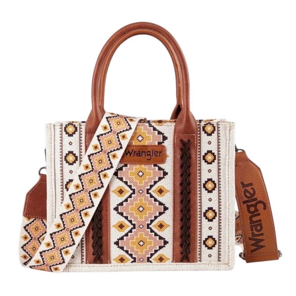 Wrangler Women's Geometric Patterned Bag - Brown and Cream